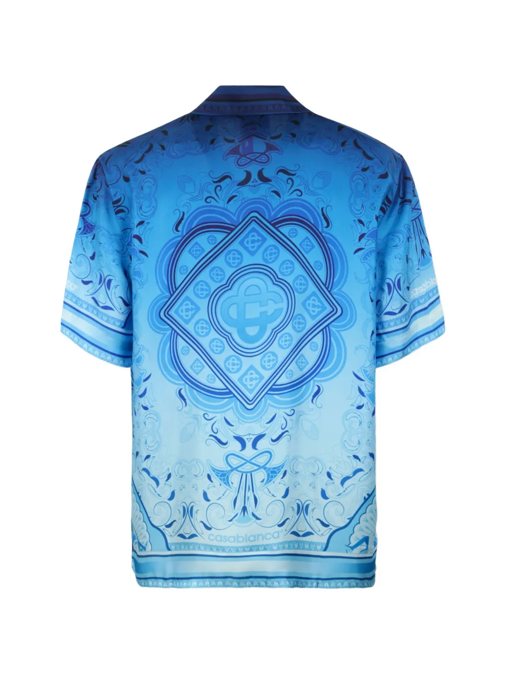 Casablanca blue gradient Egyptian Rug short-sleeve silk shirt Blauw