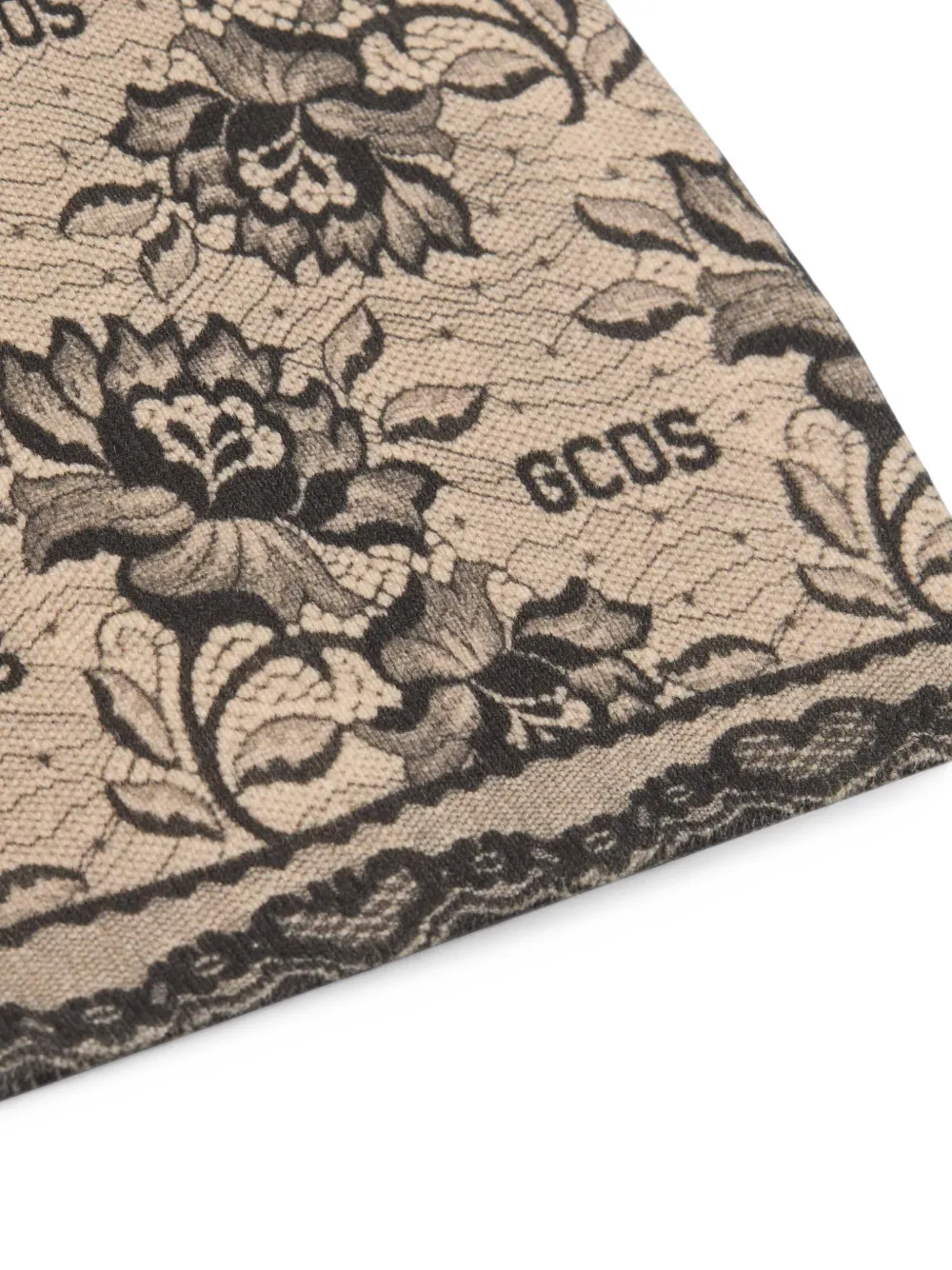 GCDS Gothic floral-print beanie hat Beige