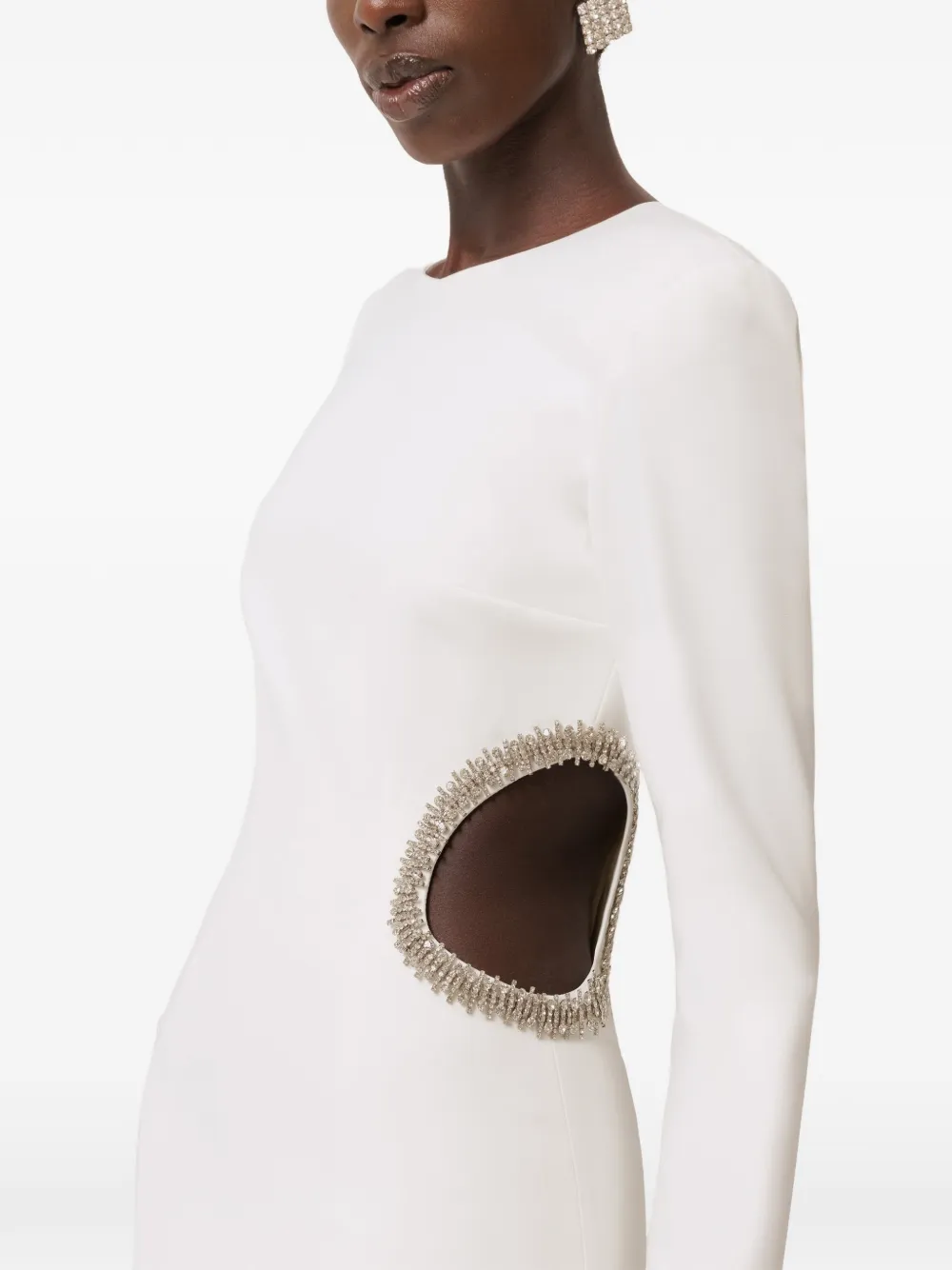 NISSA crystal-embellished cut-out maxi dress - Weiß