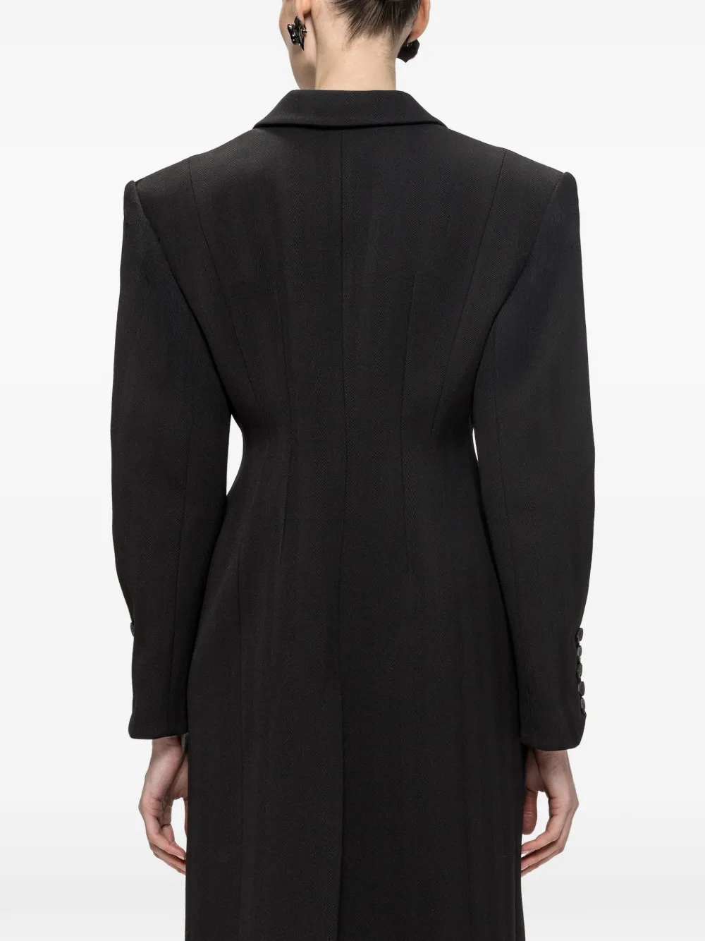 NISSA fitted wool-blend coat Zwart