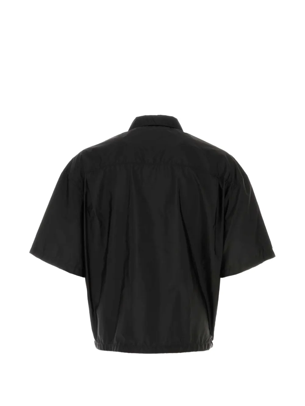 Prada Re-Nylon zip-up shirt Zwart
