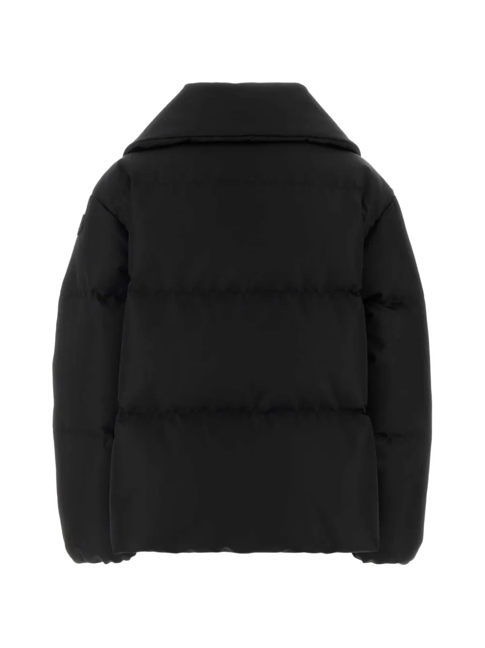 Moncler Manchot beaded-trim mid-length down jacket Zwart