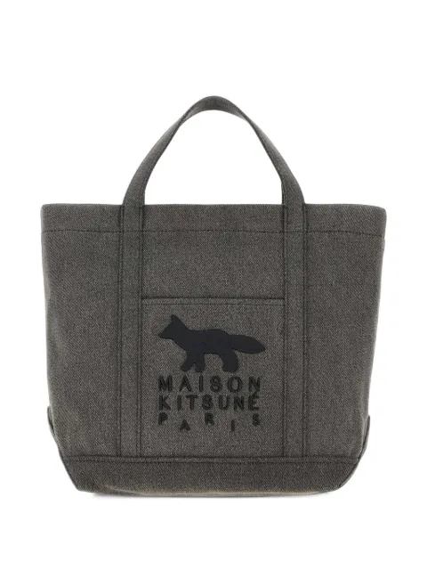 Maison Kitsuné logo-patch canvas tote bag