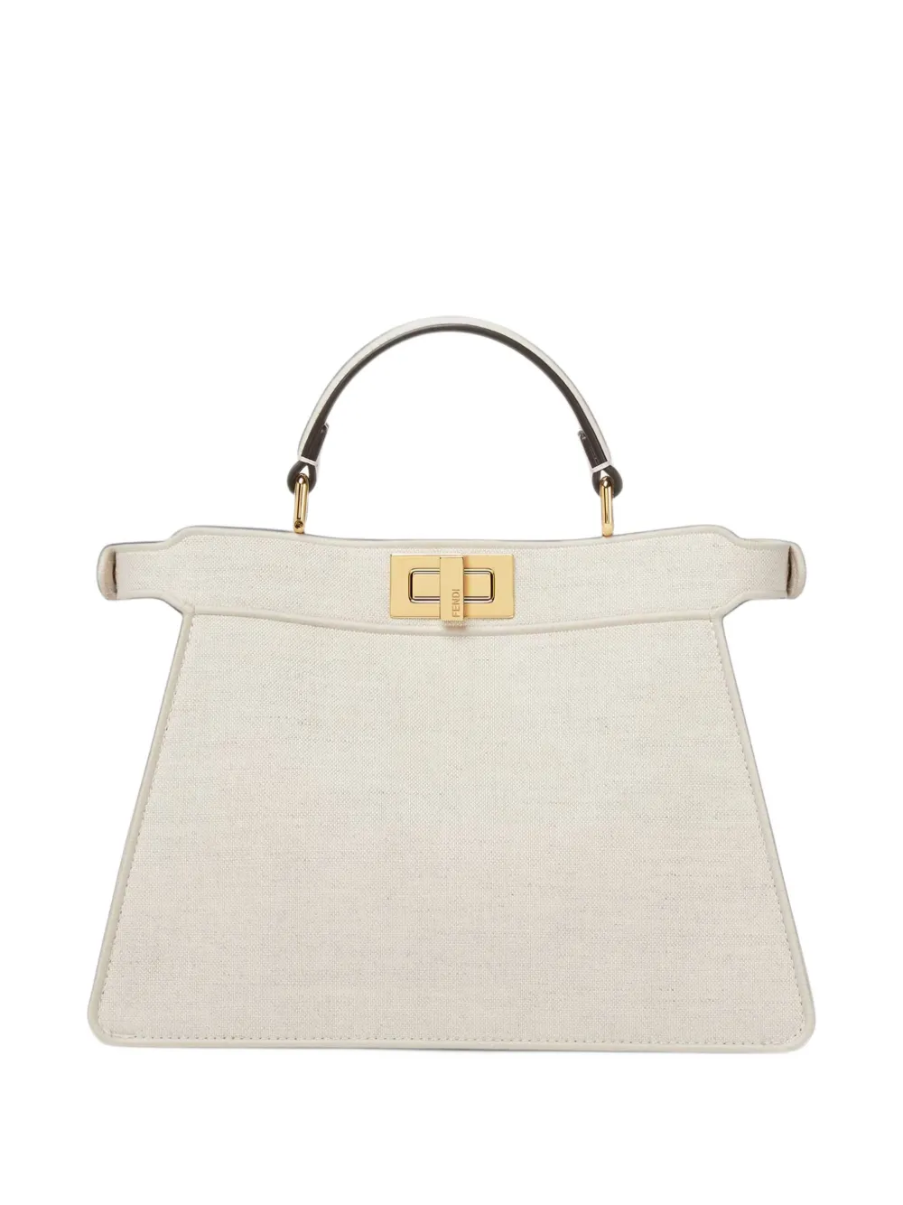 FENDI small Peekaboo ISeeU embroidered tote bag - Bianco