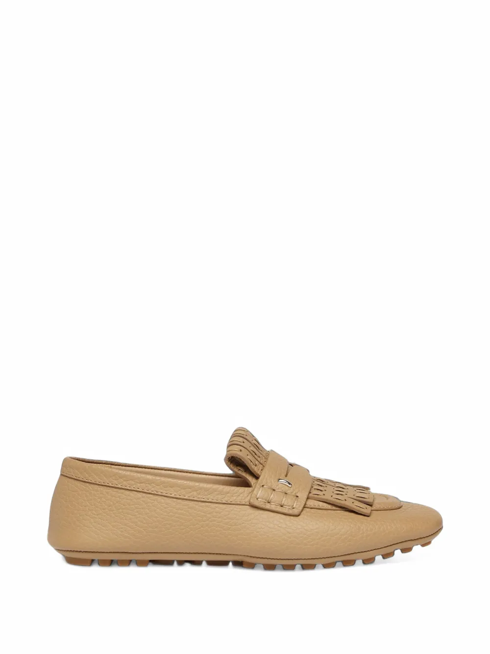 FENDI Selleria fringed leather loafers - Nude