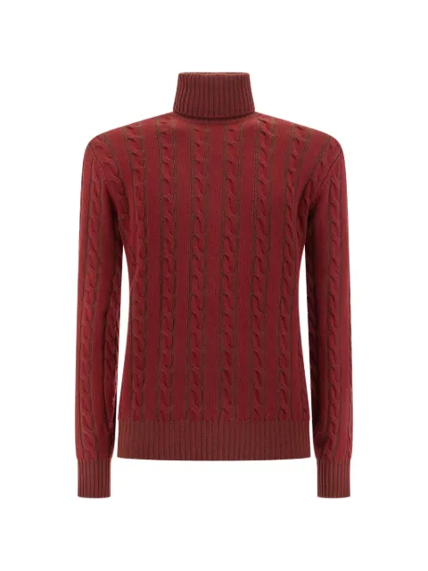 LORENZONI cable-knit roll-neck sweater