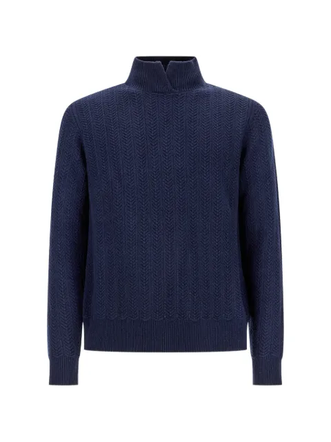 LORENZONI chevron-knit high-neck sweater