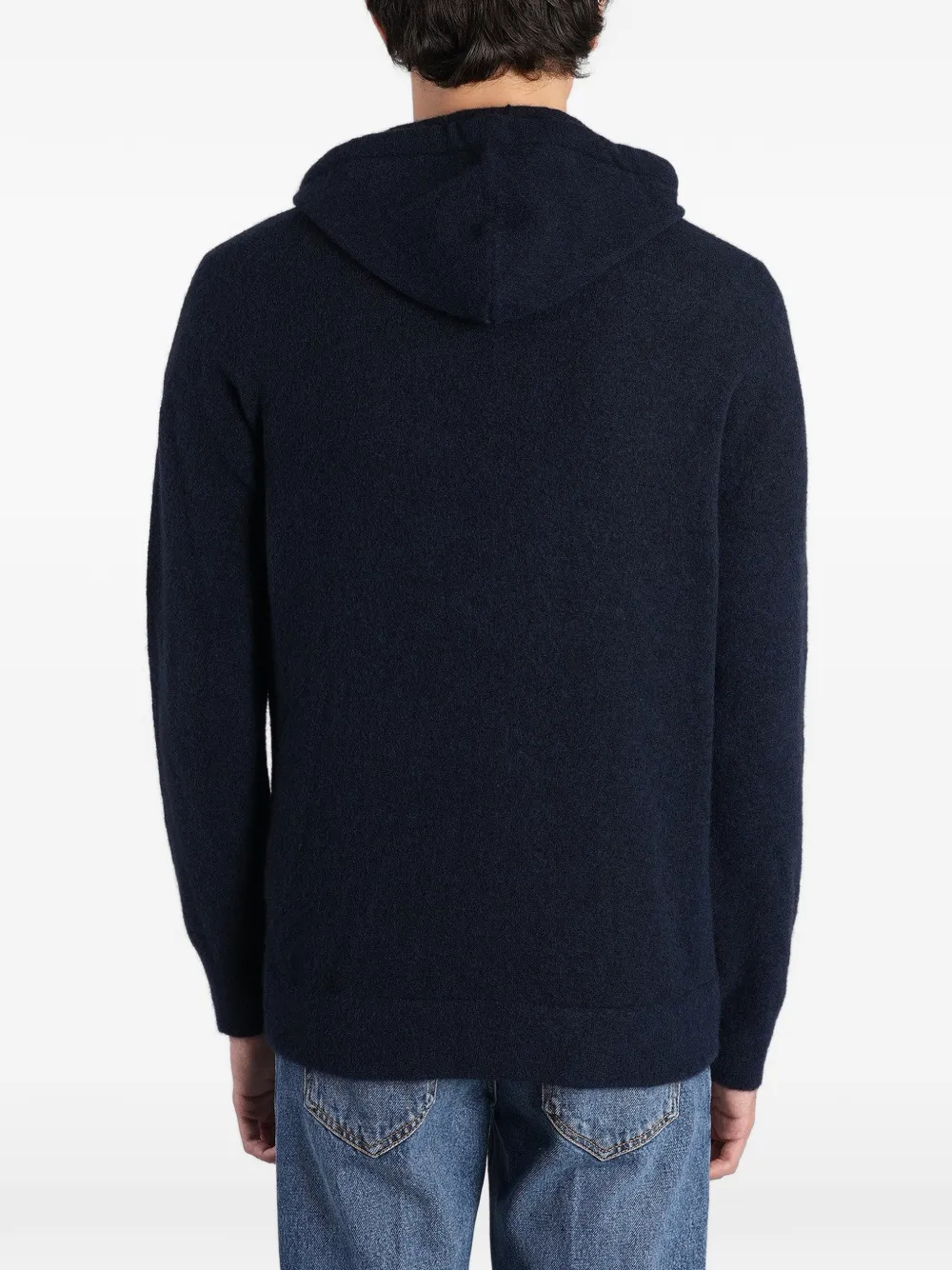 Roberto Collina Gebreide hoodie Blauw