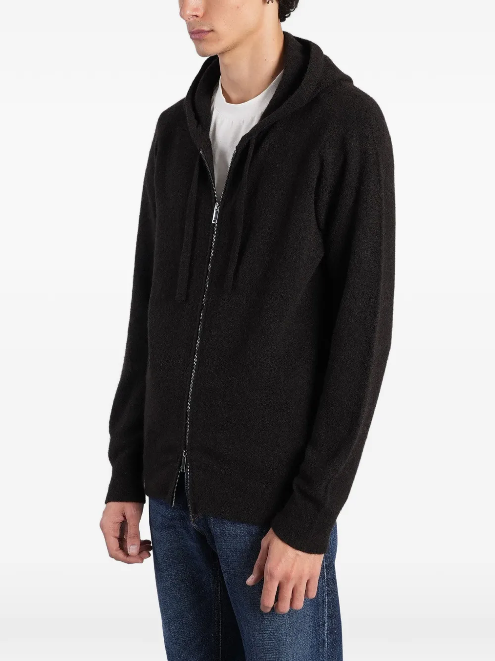 Roberto Collina Gebreide hoodie Zwart