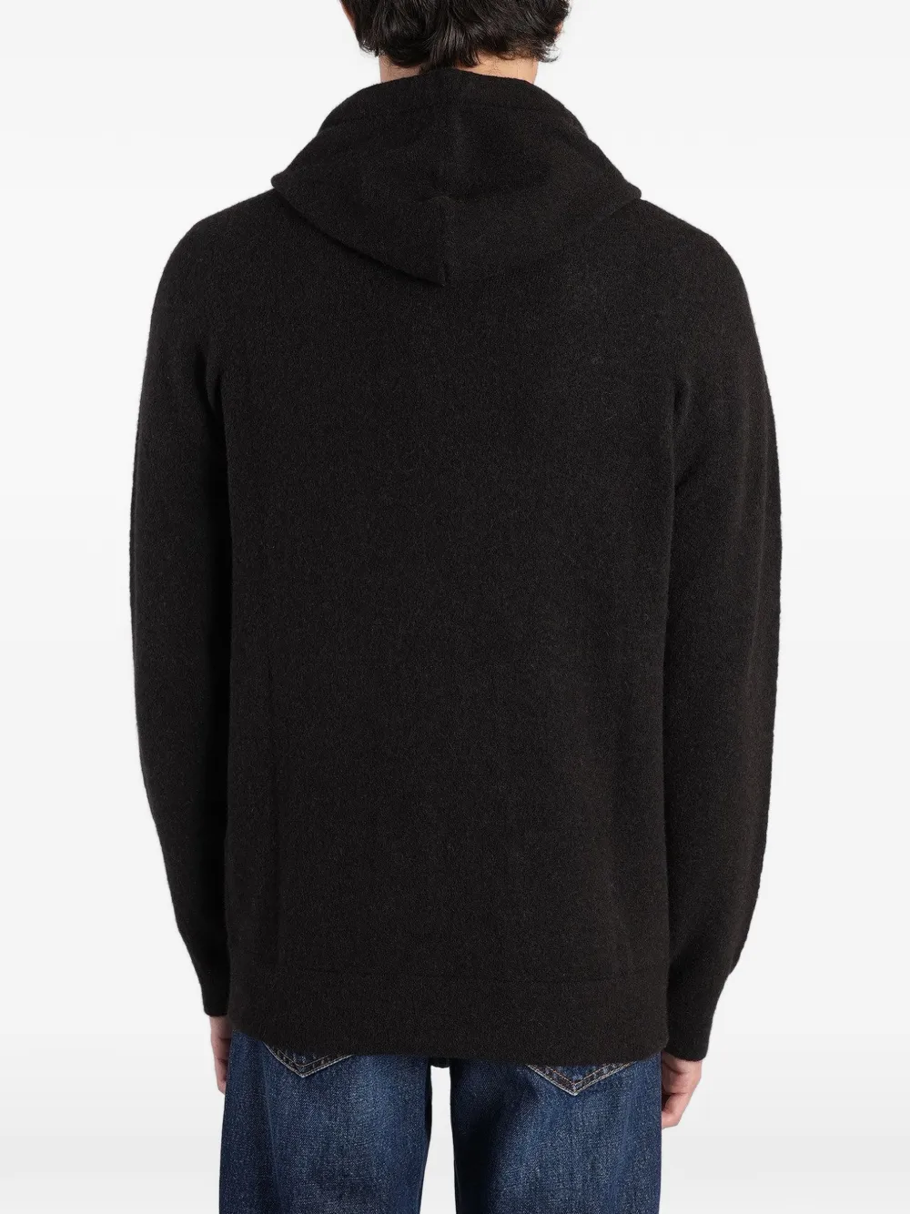 Roberto Collina Gebreide hoodie Zwart