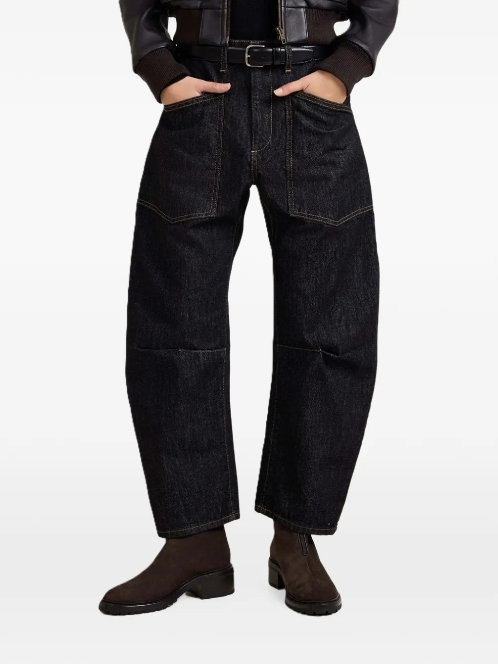 Nili Lotan Giapponee curved-leg jeans Zwart
