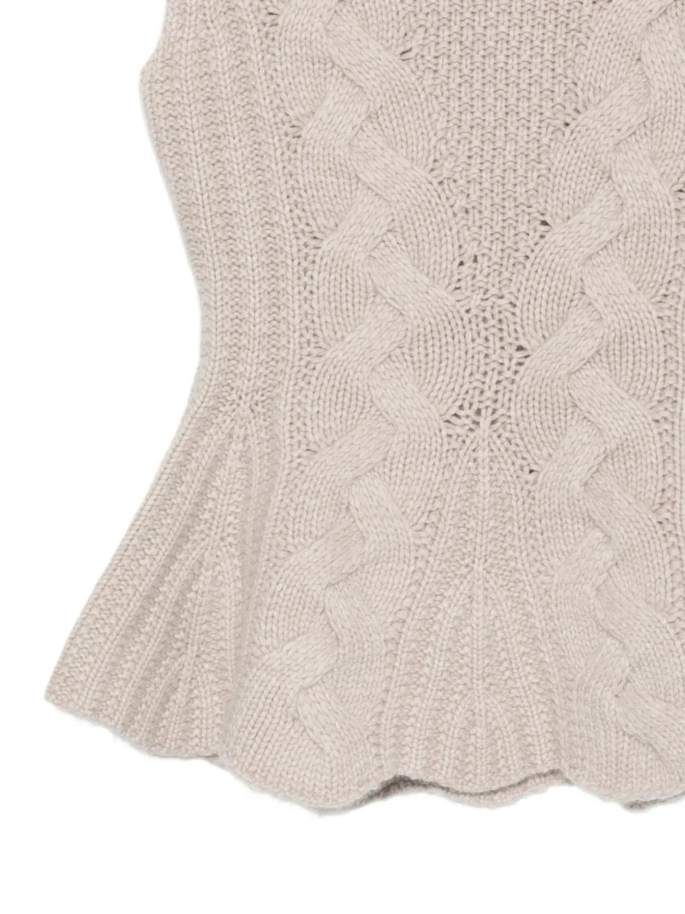 Lisa Yang cable-knit peplum top Beige