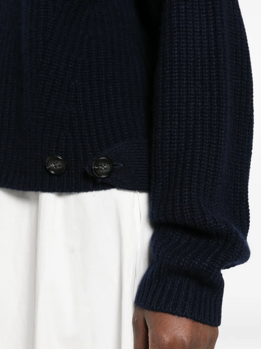 Lisa Yang ribbed roll-neck sweater Blauw