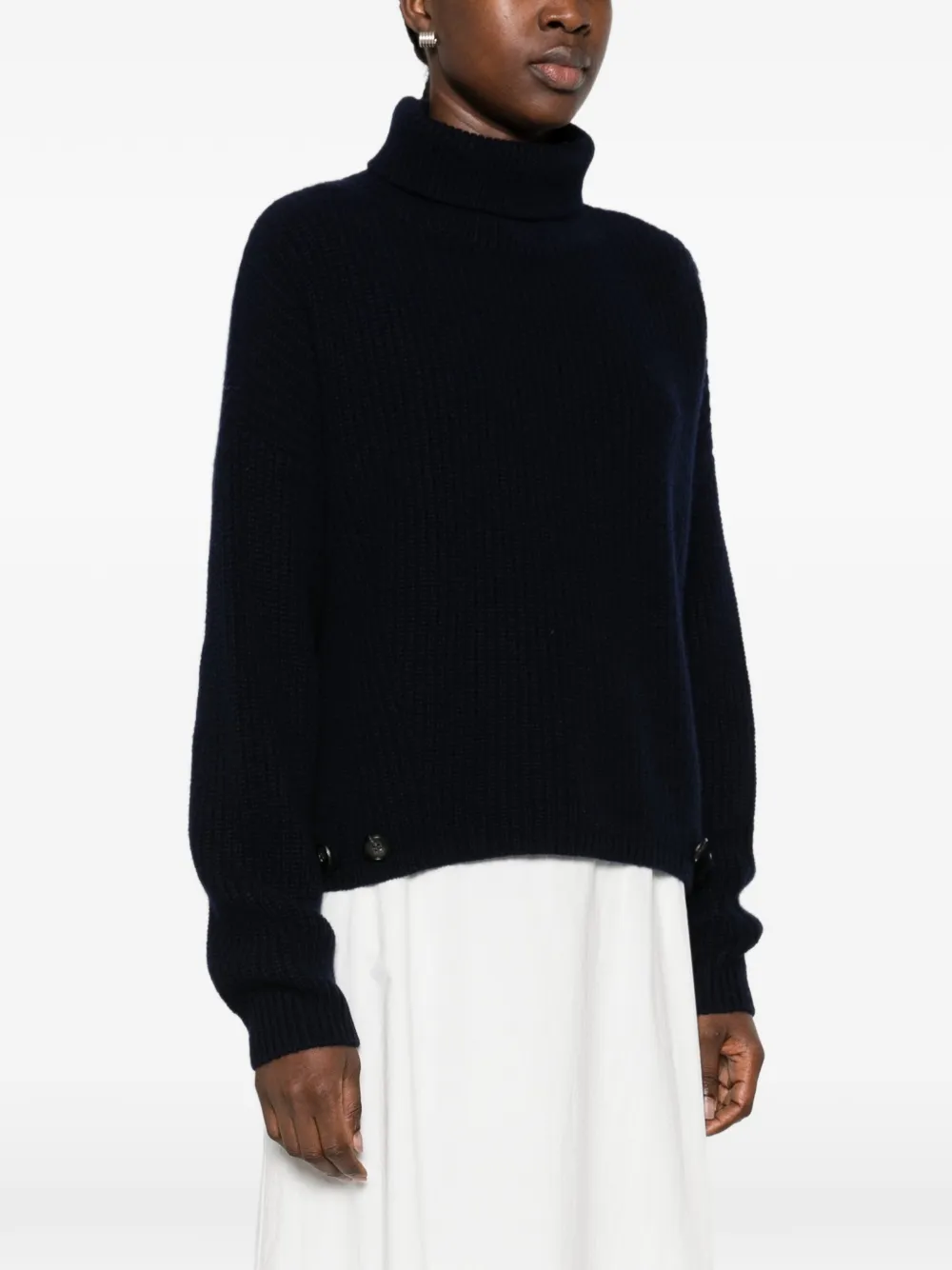 Lisa Yang ribbed roll-neck sweater Blauw