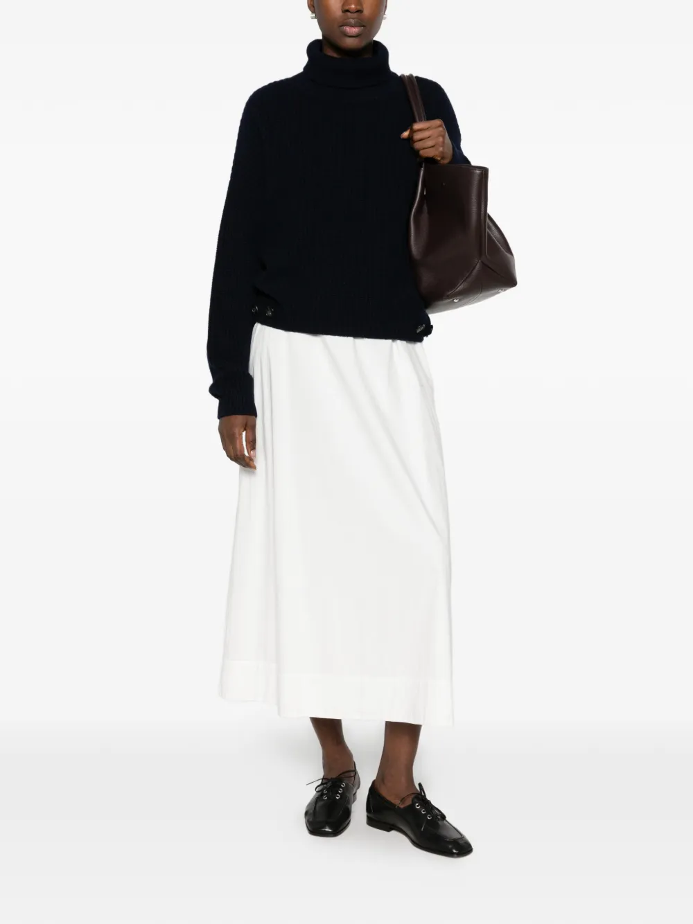 Lisa Yang ribbed roll-neck sweater Blauw