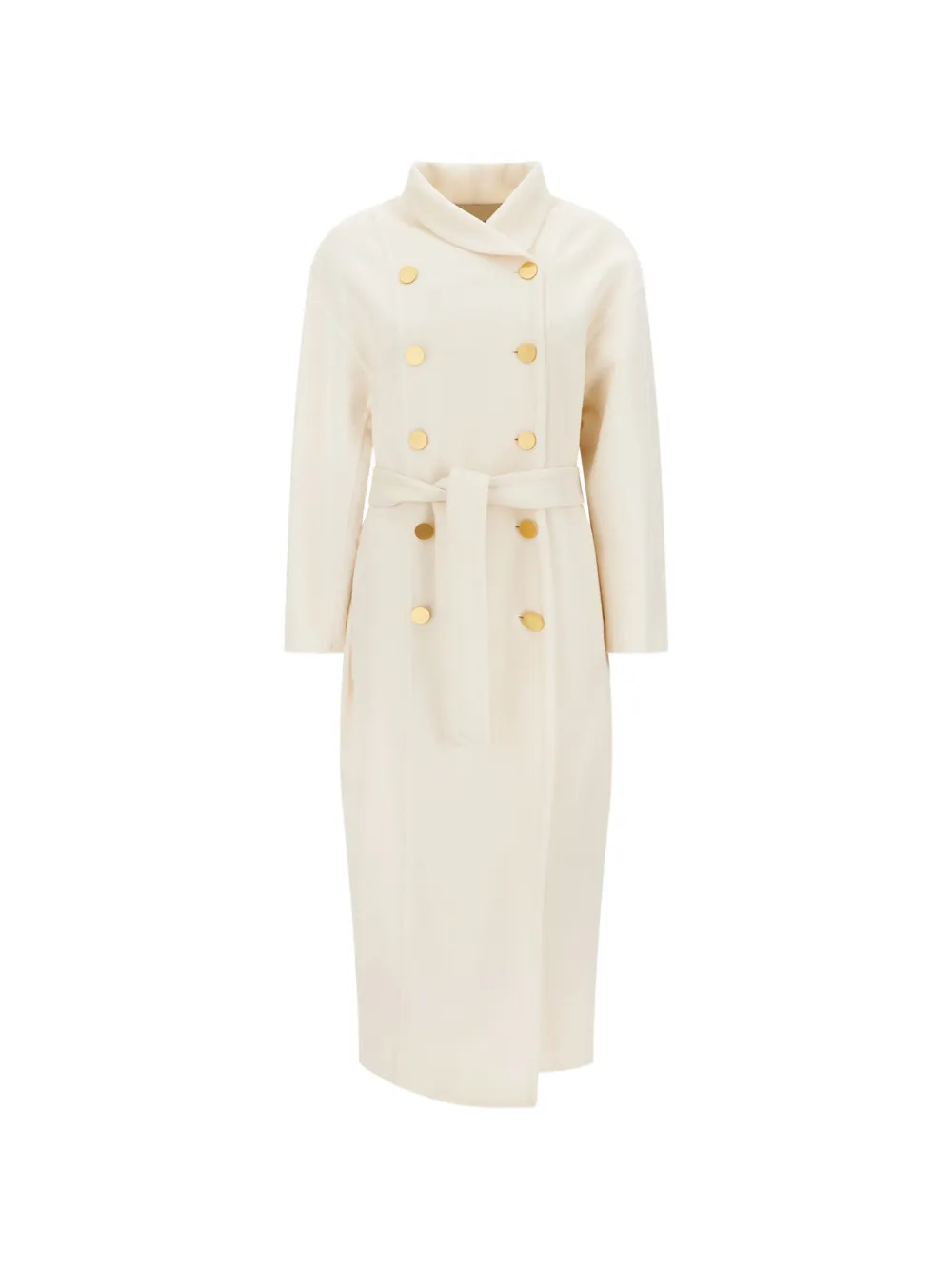 Alberta Ferretti belted double-breasted coat Beige