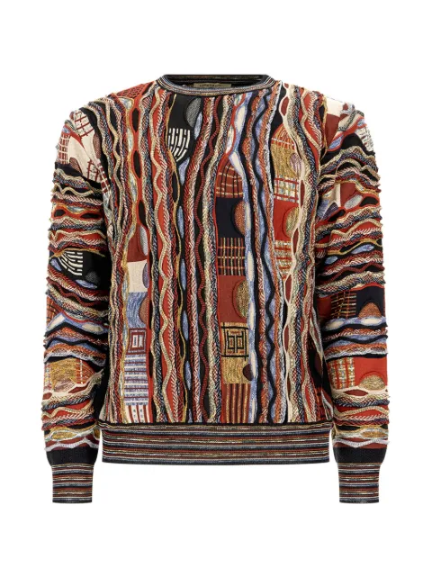 LORENZONI embroidered textured-knit sweater