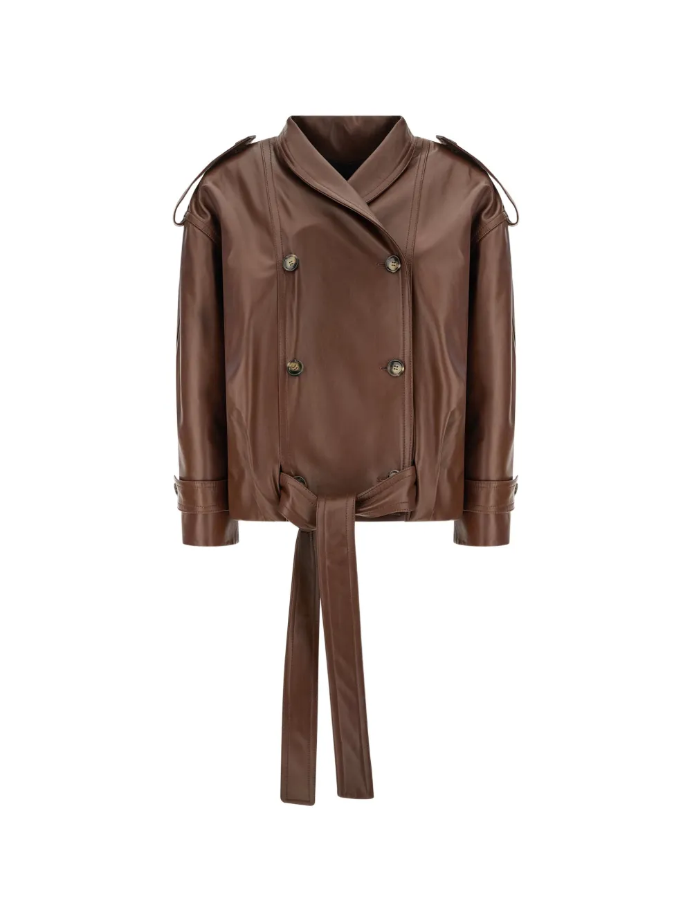 Alberta Ferretti double-breasted biker jacket Bruin