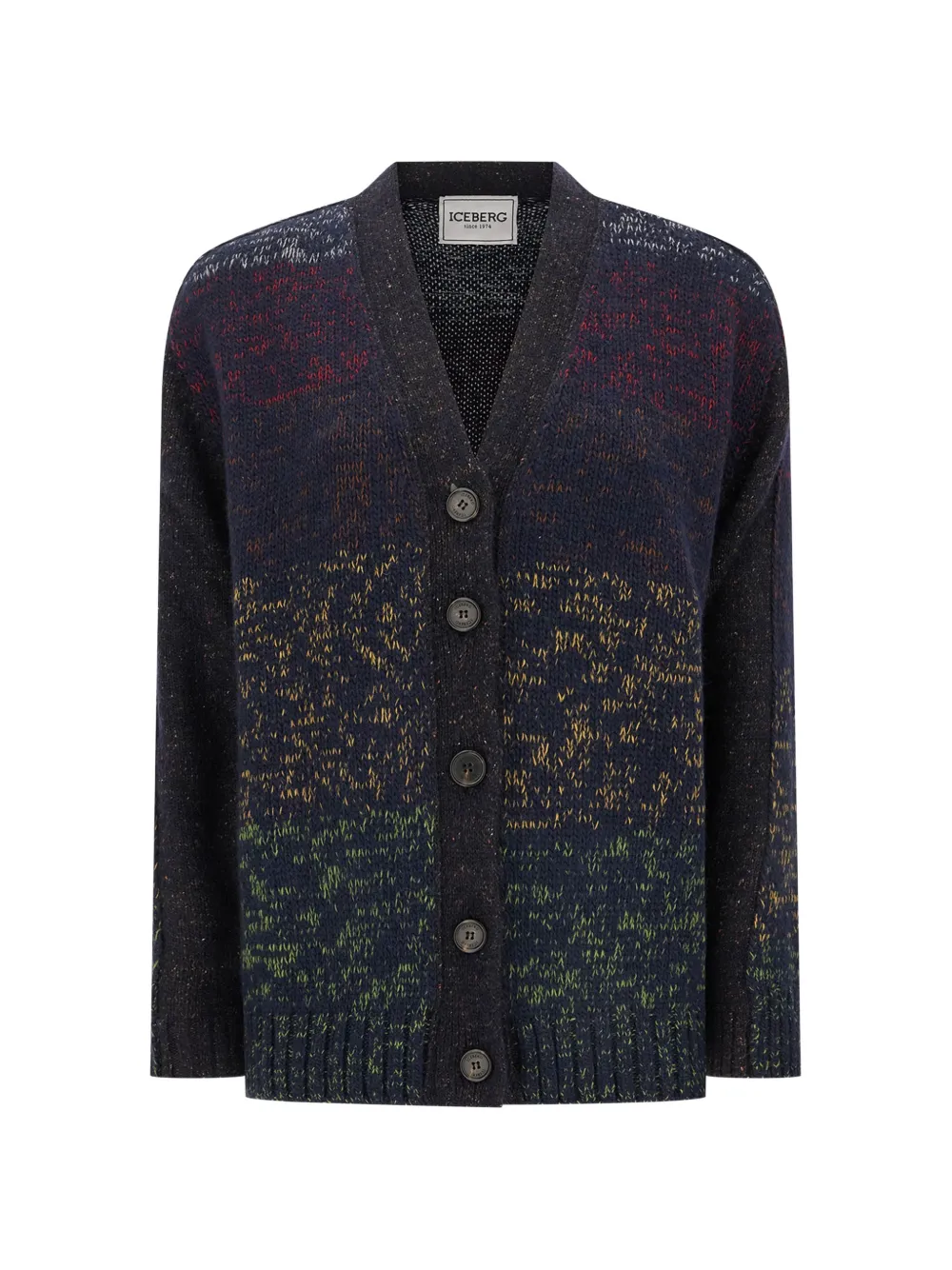 Iceberg ombre-effect knit cardigan - Blu