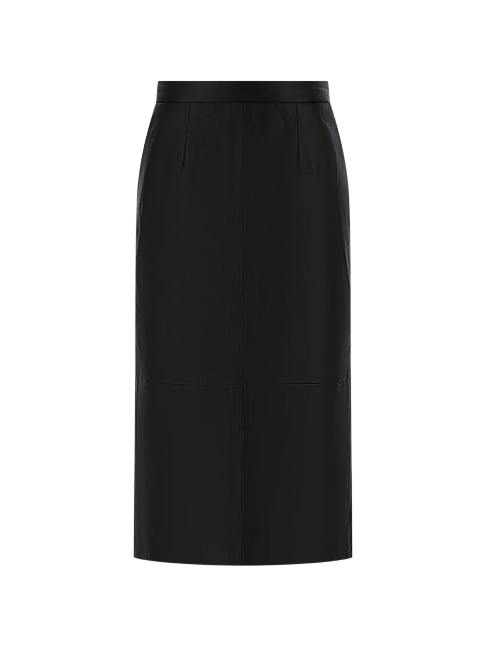 TRUE AVENUE Elisabeth leather midi skirt - Schwarz