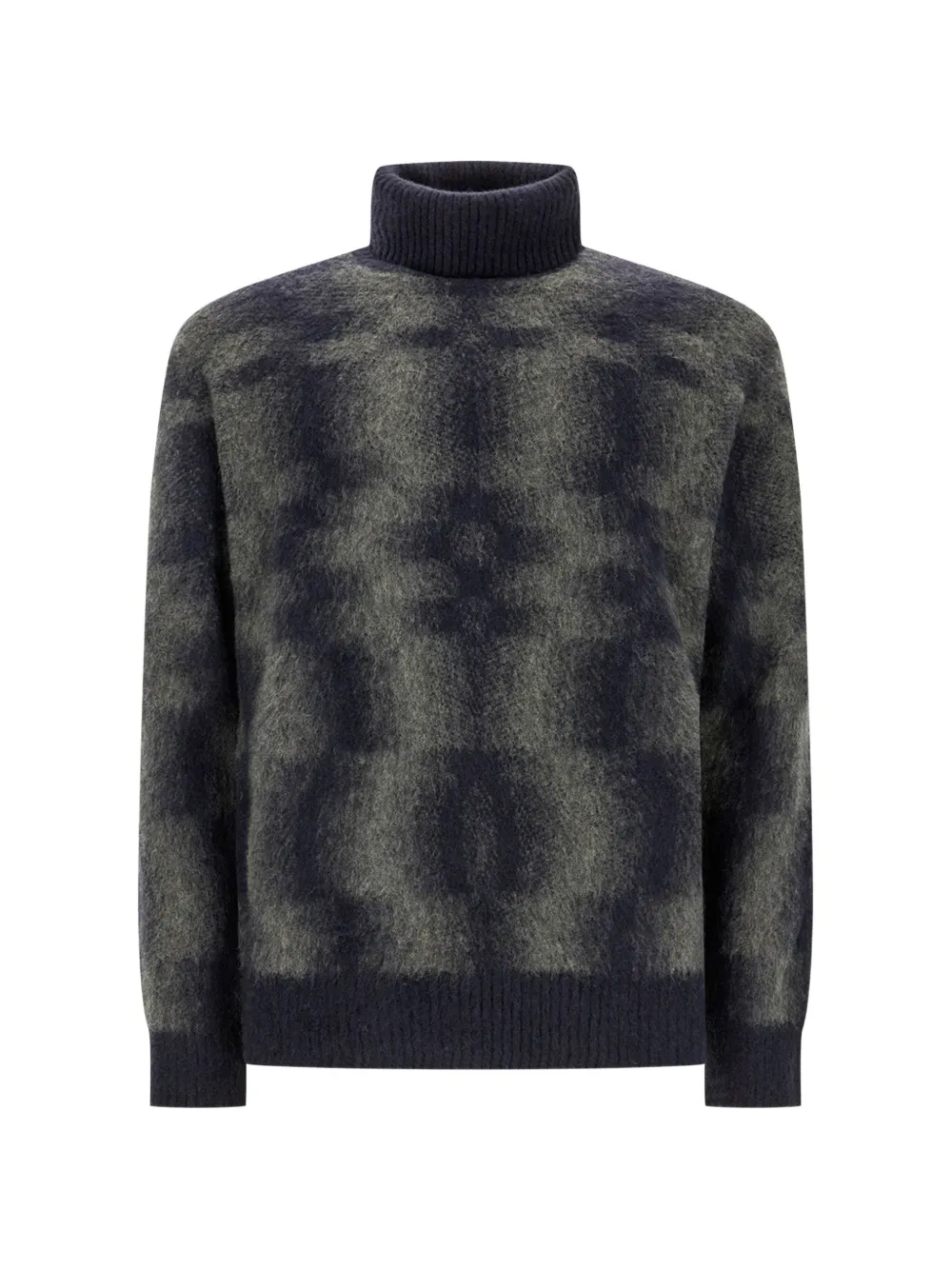 Piacenza Cashmere check-pattern roll-neck sweater - Blau