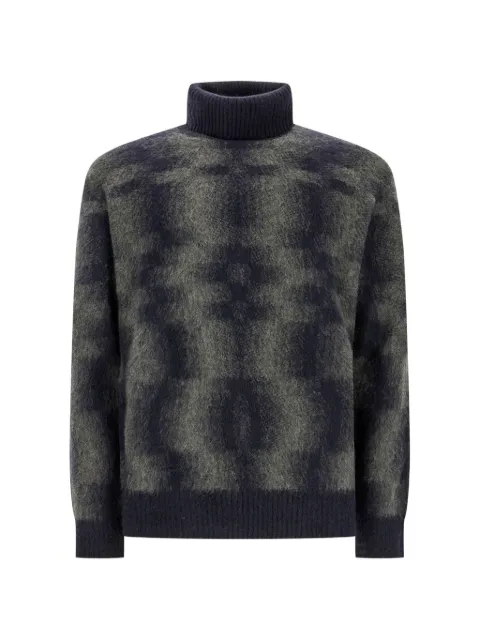 Piacenza Cashmere check-pattern roll-neck sweater
