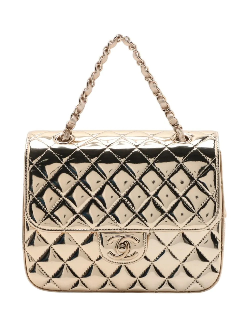 CHANEL Pre-Owned 2021-2026 Quilted Metallic Mirror Calfskin Hollywood Boulevard backpack - Gold