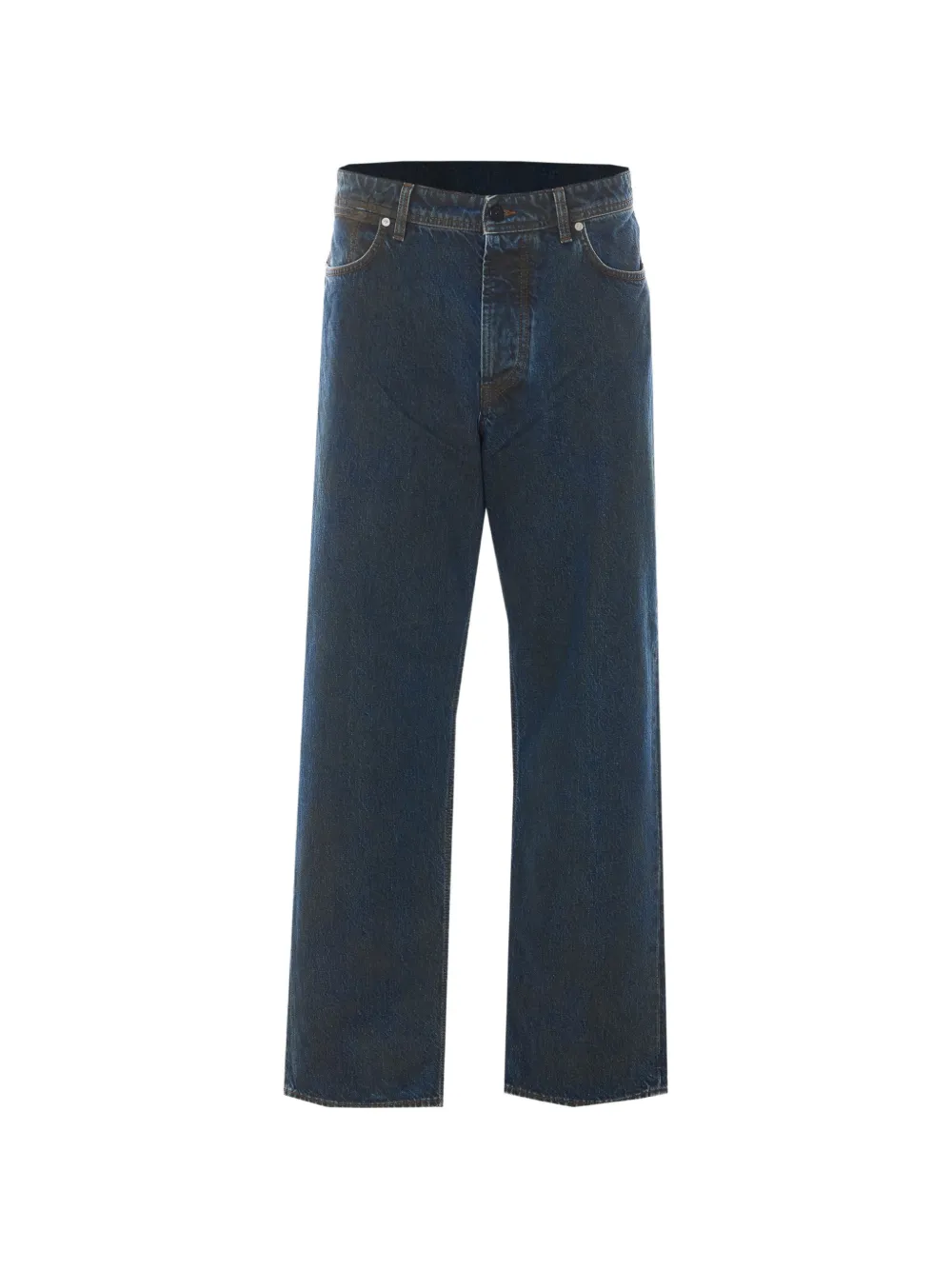 Stone Island J100006 laser-pigment indigo-denim jeans Blauw