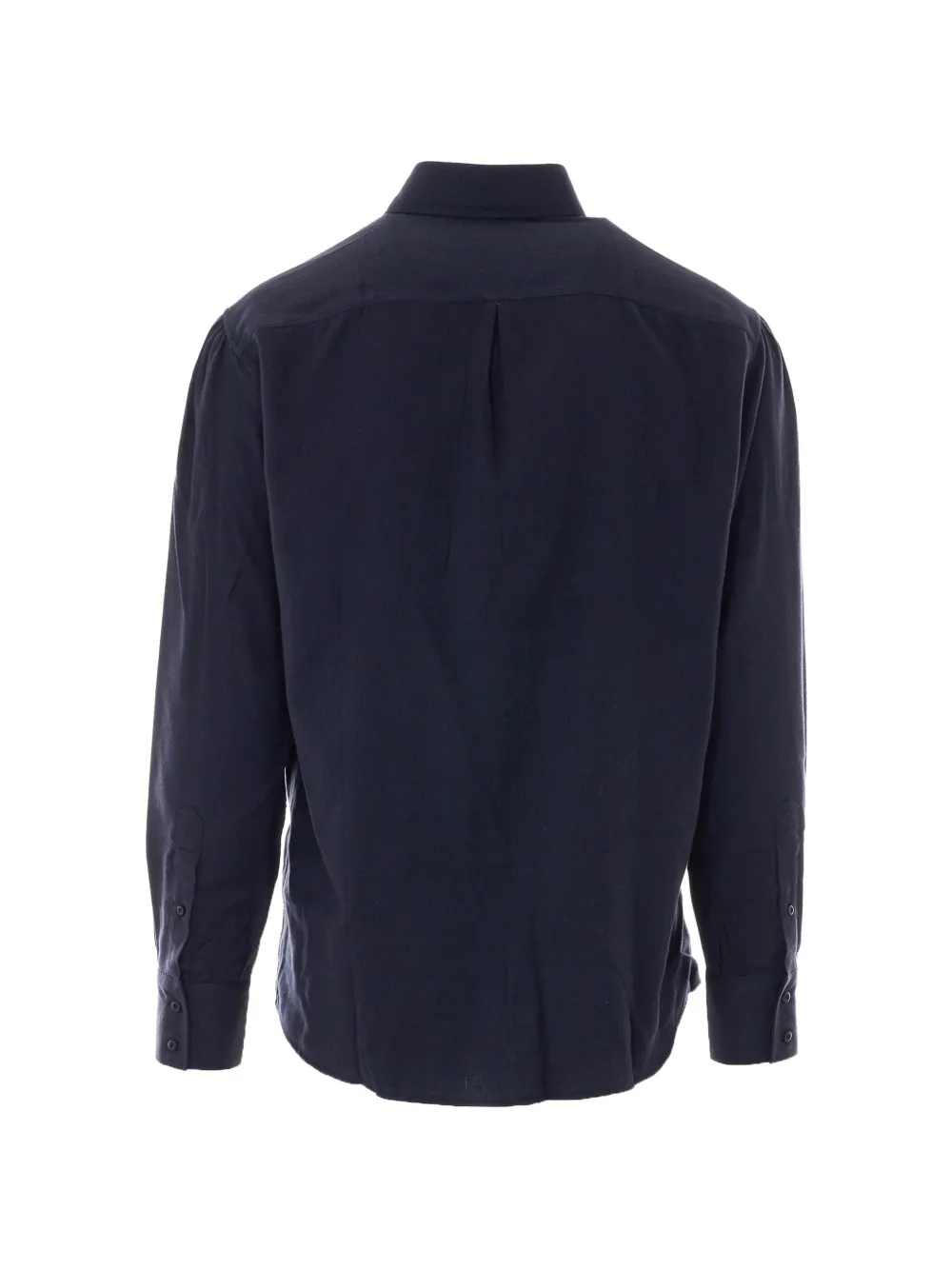 Brunello Cucinelli herringbone-weave long-sleeve shirt Blauw