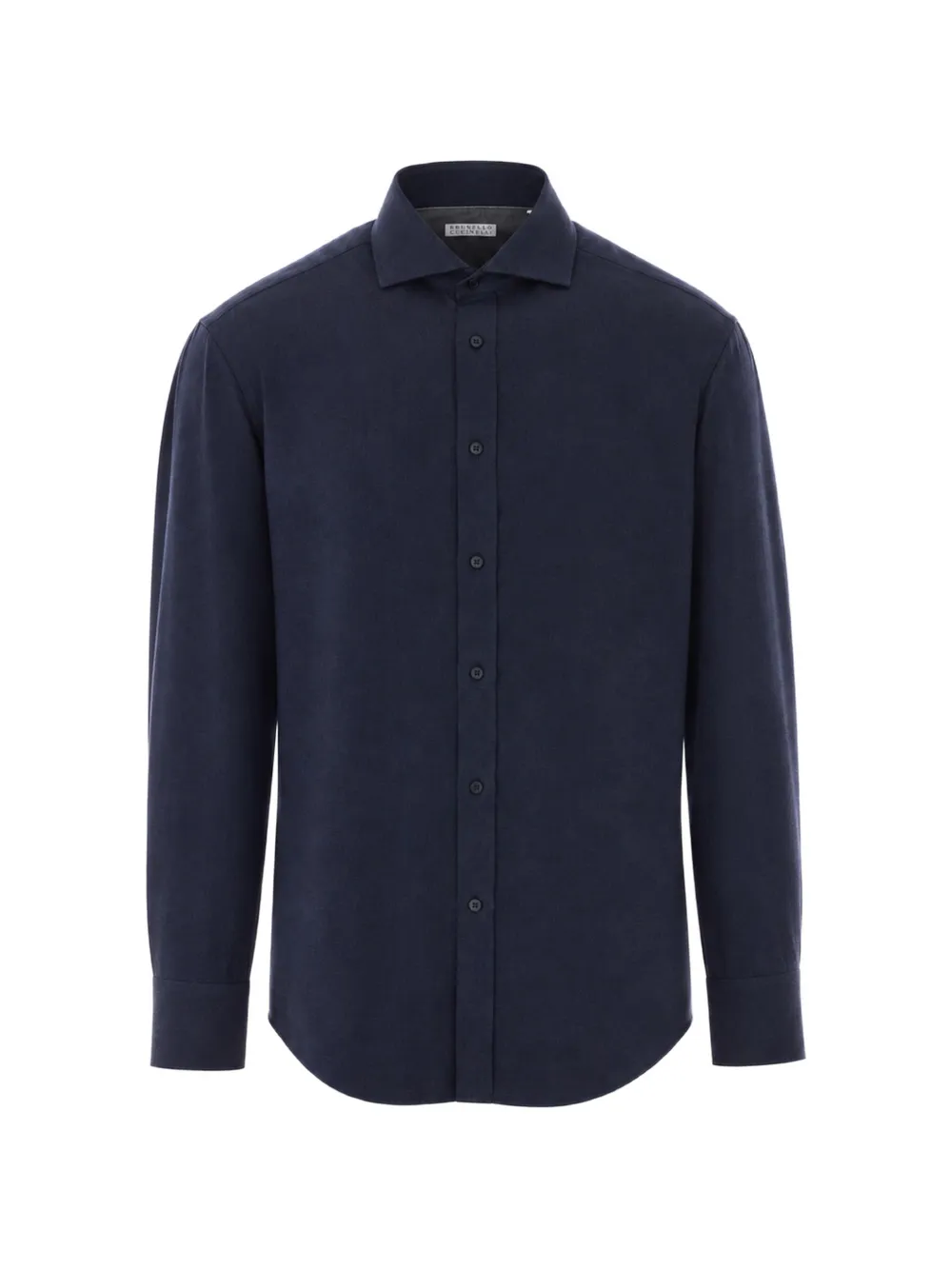 Brunello Cucinelli herringbone-weave long-sleeve shirt - Blau