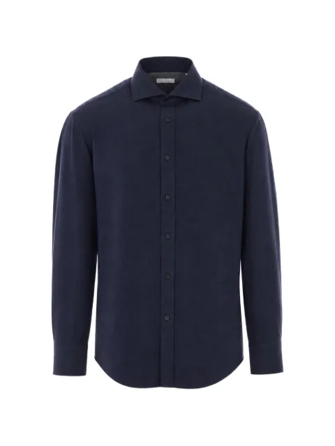 Brunello Cucinelli herringbone-weave long-sleeve shirt