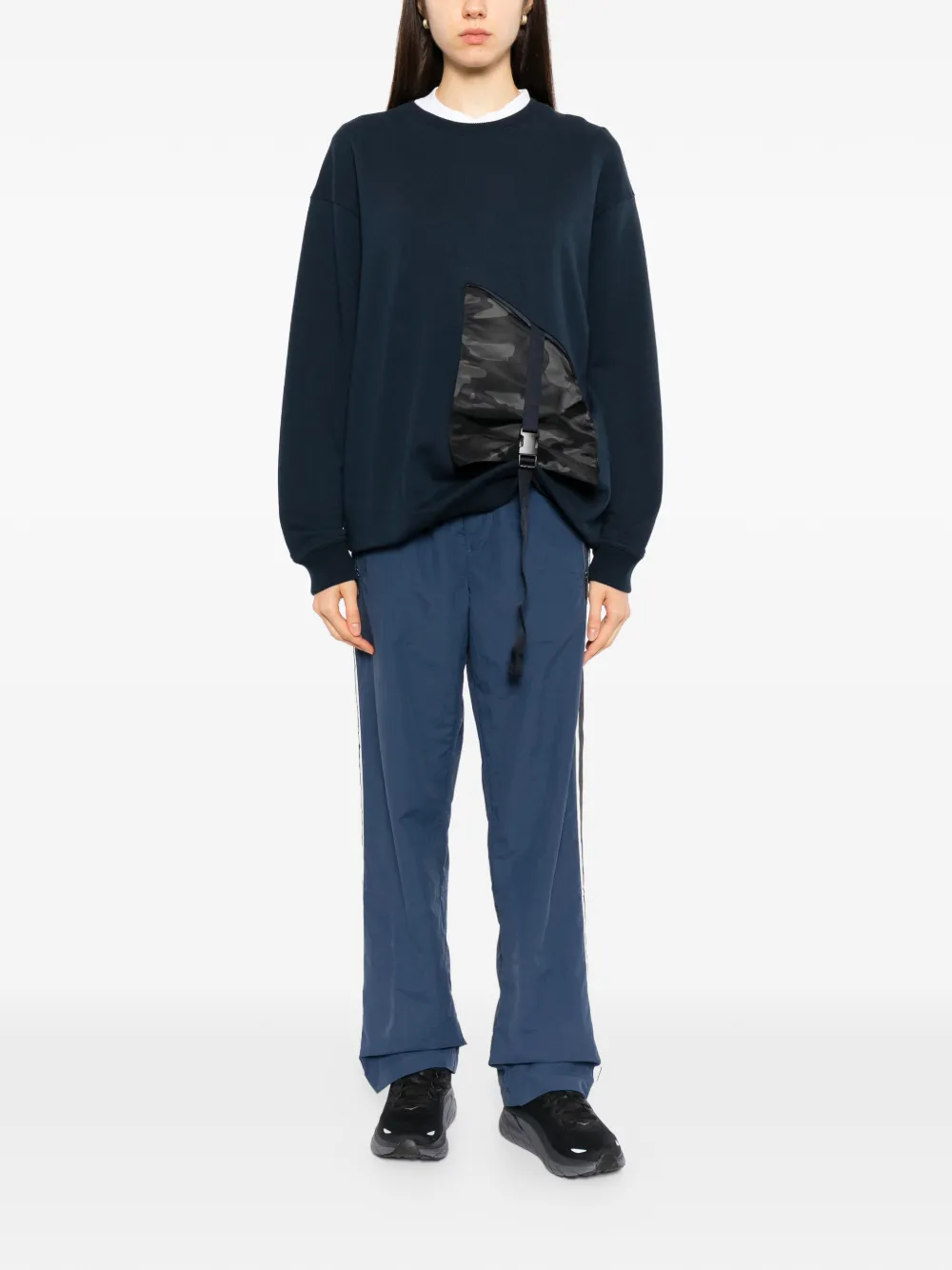 Ports V Sweater met gesp-detail Blauw