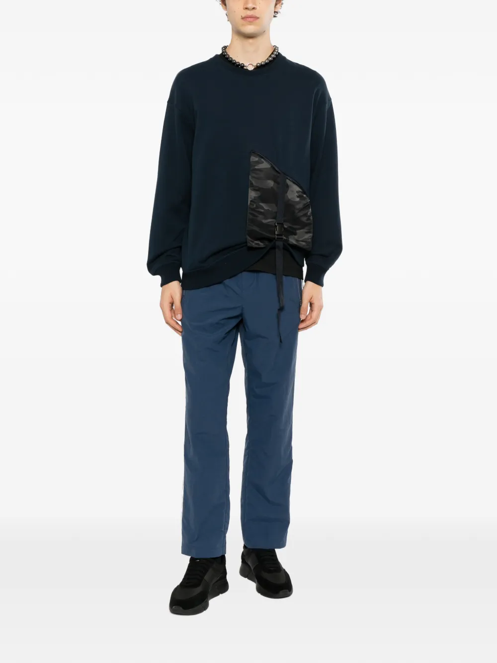 Ports V Sweater met gesp-detail Blauw