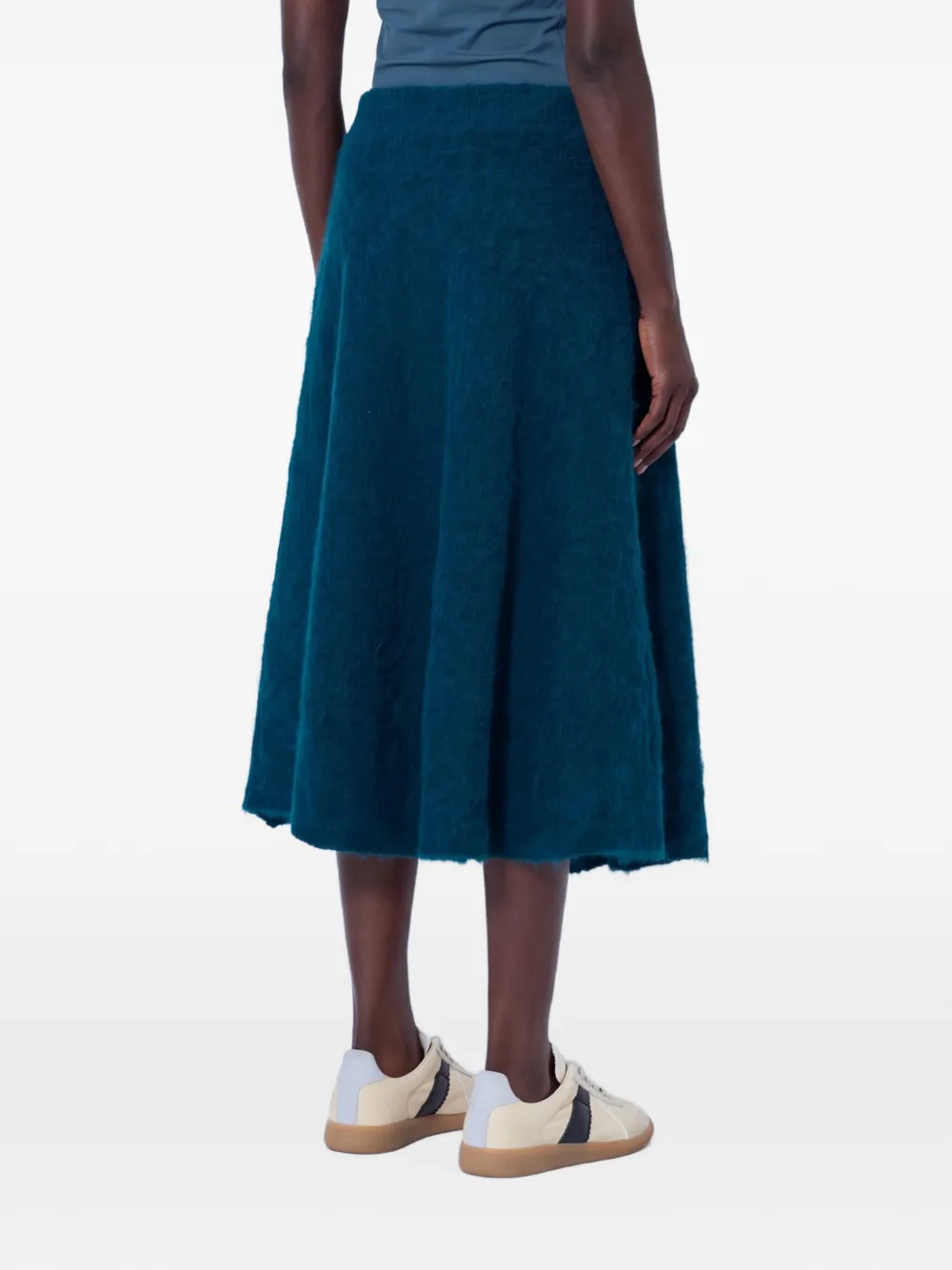 Lacoste Runway alpaca midi skirt Blauw
