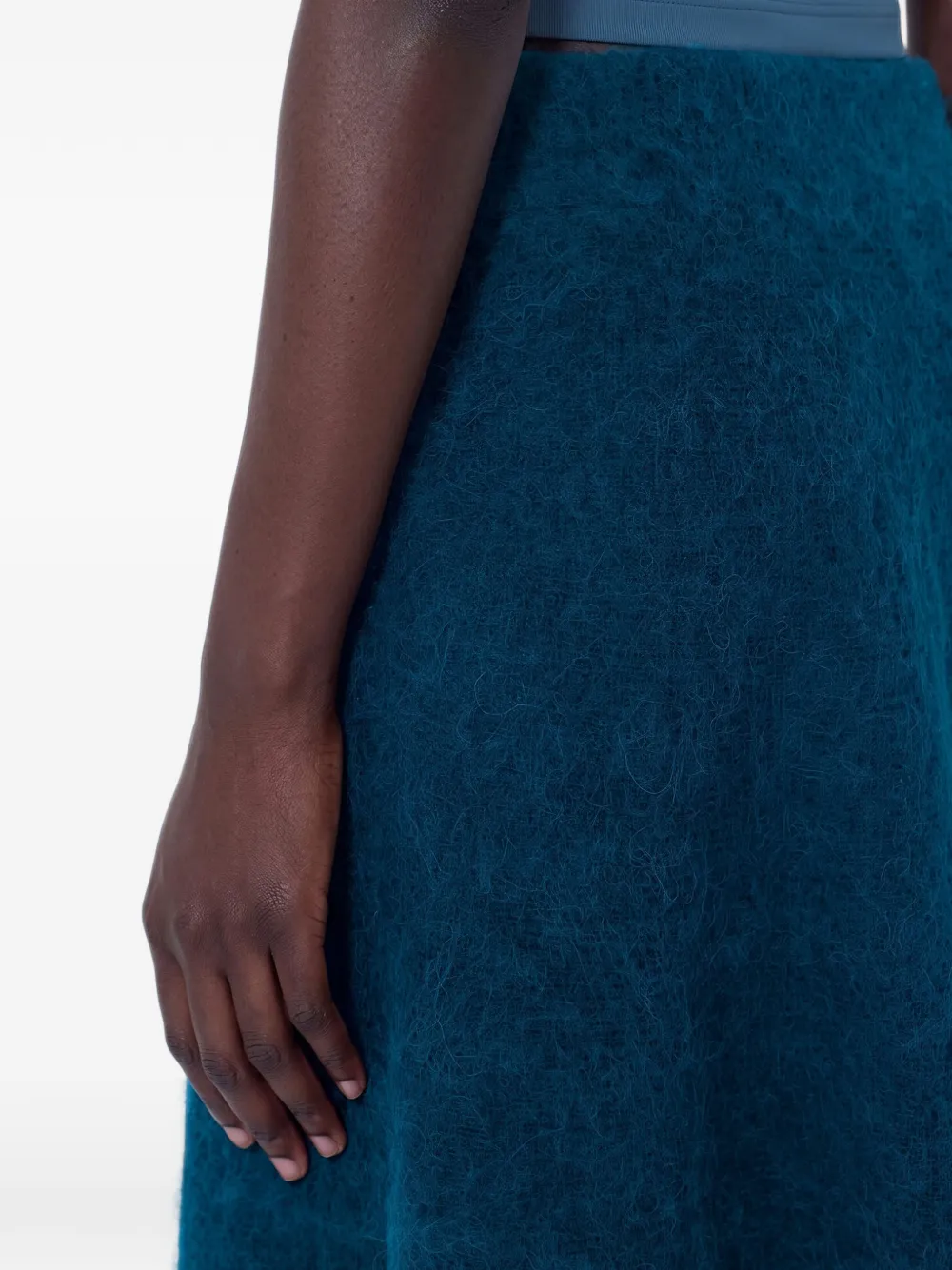 Lacoste Runway alpaca midi skirt Blauw