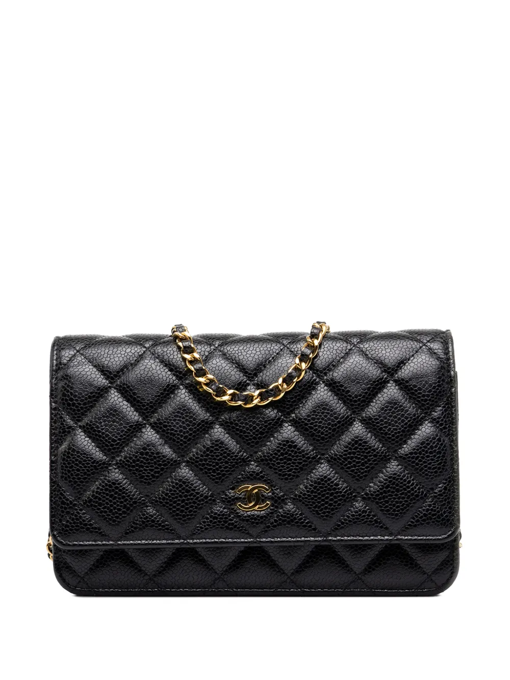 CHANEL Pre-Owned 2021-2026 CC Quilted Caviar Wallet on Chain crossbody bag - Black