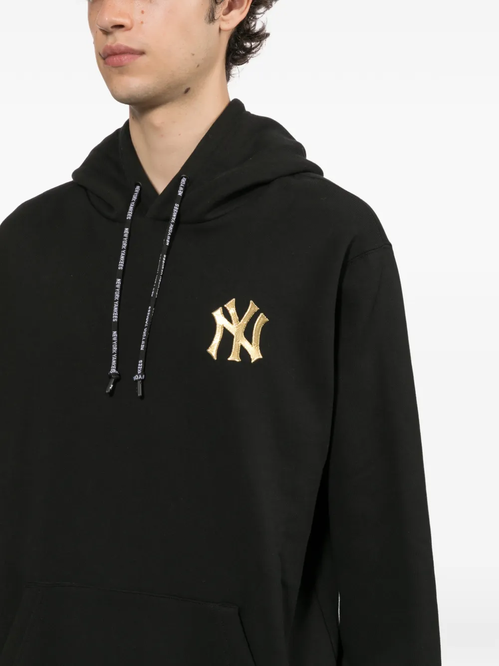 NEW ERA CAP New York Yankees logo-embroidered hoodie Zwart