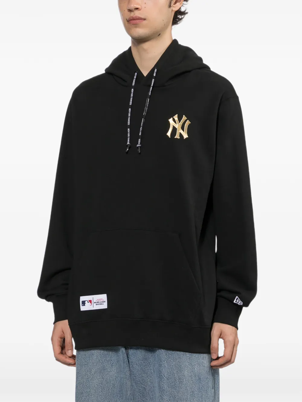 NEW ERA CAP New York Yankees logo-embroidered hoodie Zwart