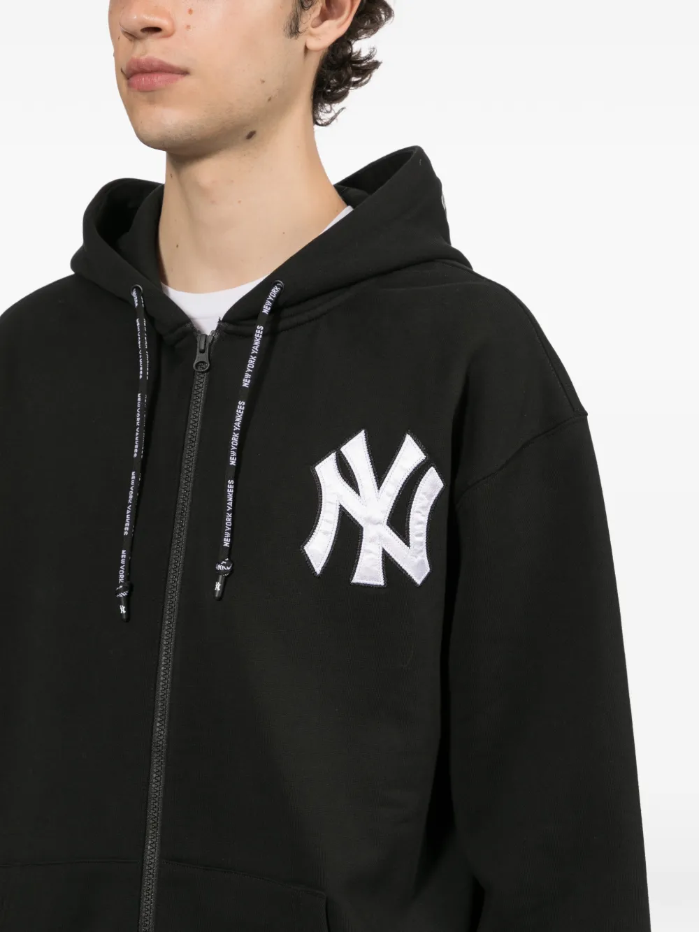 NEW ERA CAP New York Yankees logo-print hoodie Zwart