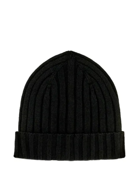 LORENZONI ribbed-knit cashmere beanie hat