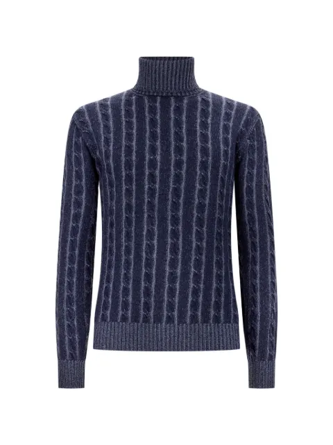 LORENZONI cable-knit roll-neck sweater