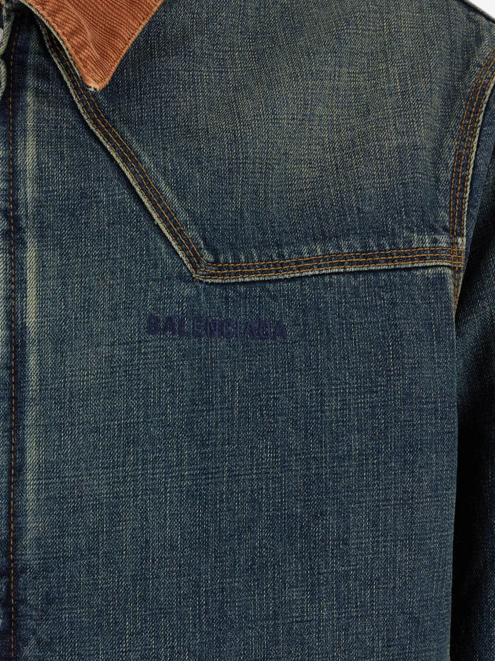 Balenciaga workwear jacket in dirty vintage blue Blauw