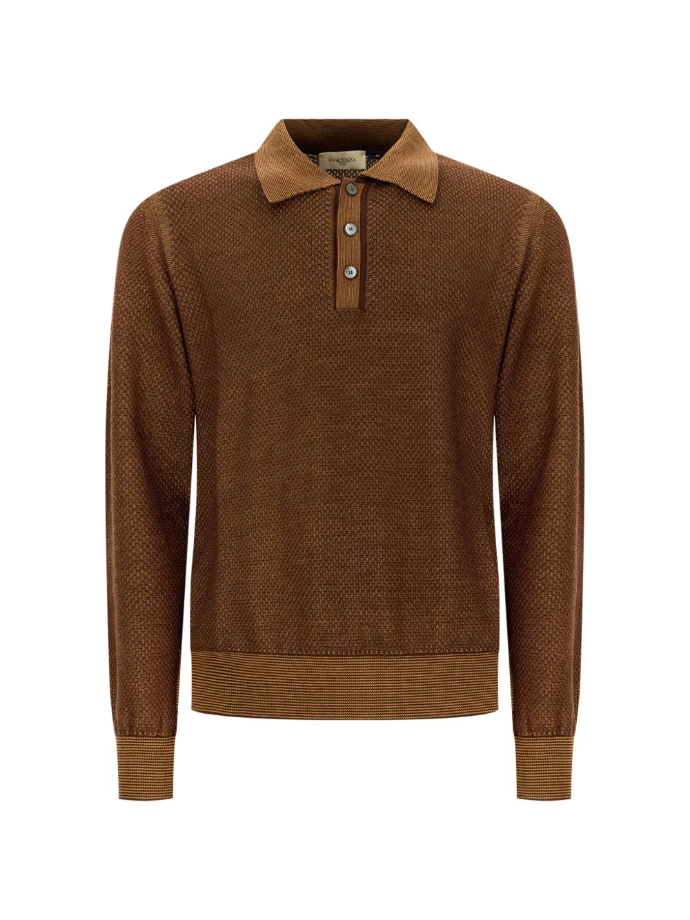 Piacenza Cashmere textured-knit polo sweater - Braun