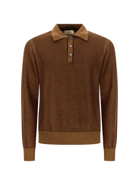 Piacenza Cashmere textured-knit polo sweater