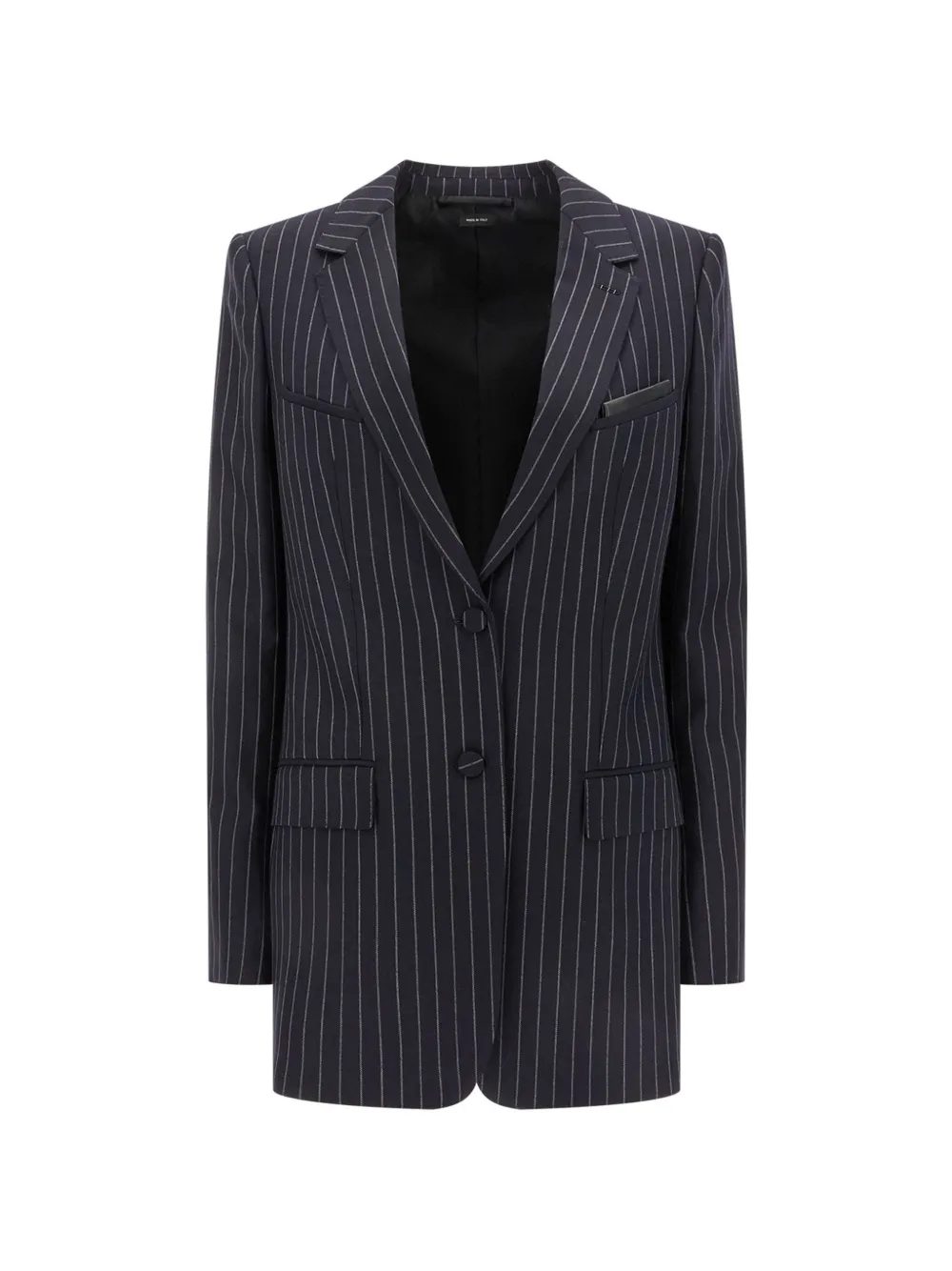 TOM FORD corded chalk-stripe wool western jacket - Schwarz