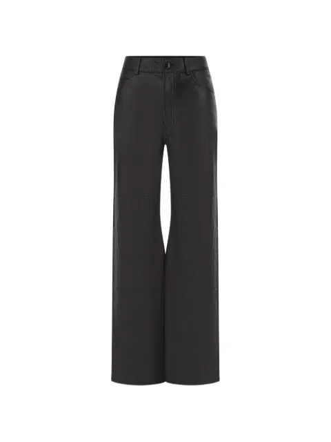 TRUE AVENUE logo-patch leather trousers
