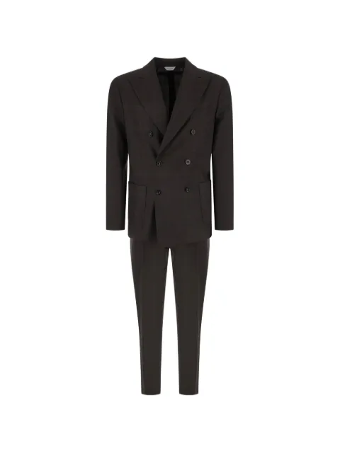 Boglioli double-breasted checked wool suit