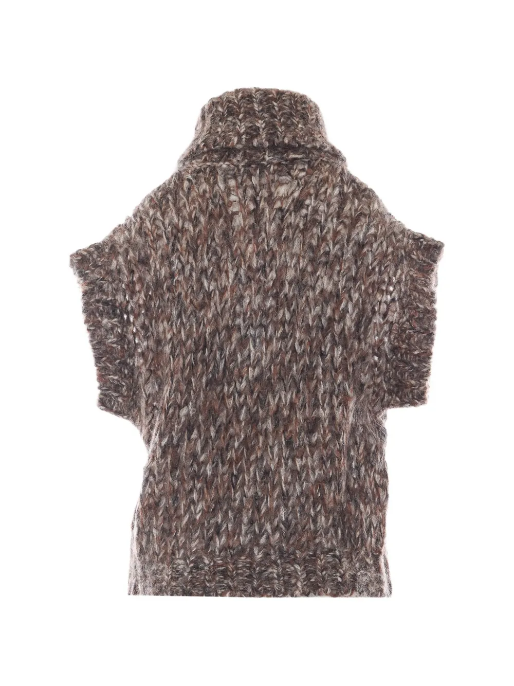 Brunello Cucinelli malfilé mohair turtleneck sweater vest Bruin