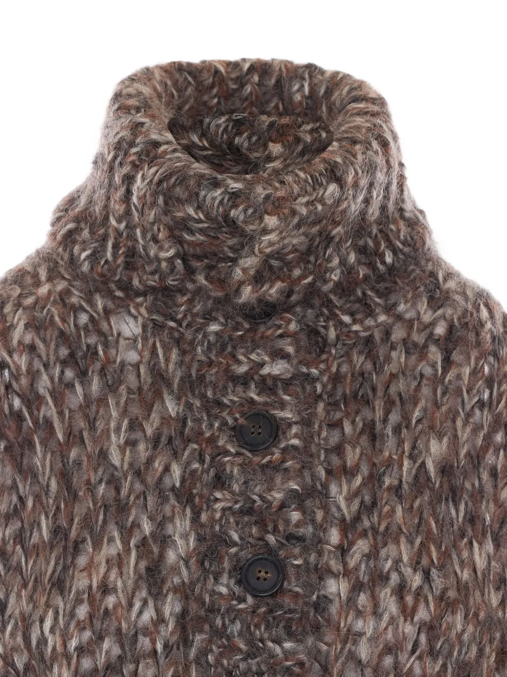 Brunello Cucinelli malfilé mohair turtleneck sweater vest Bruin