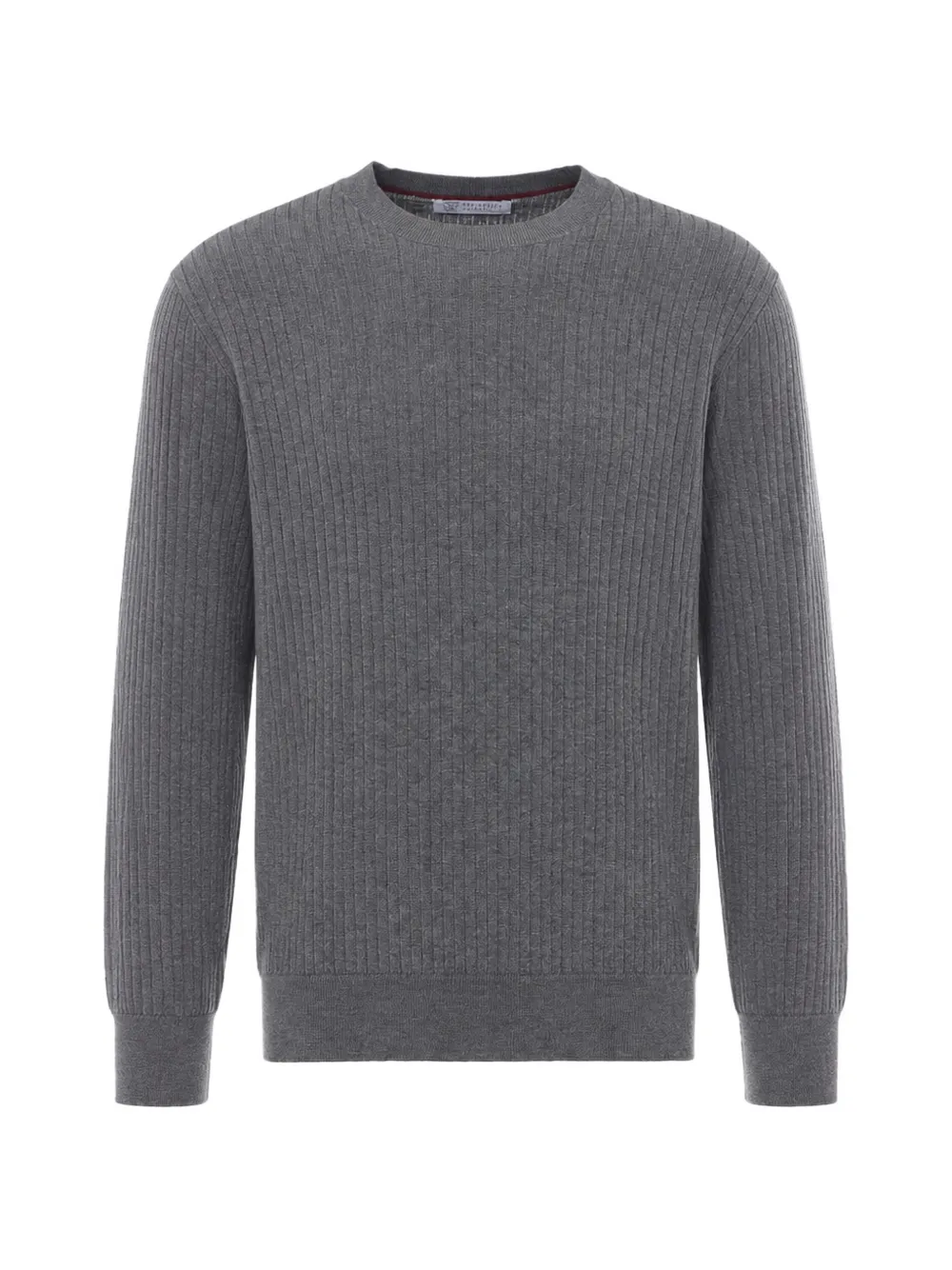Brunello Cucinelli ribbed-knit cotton sweater Grijs